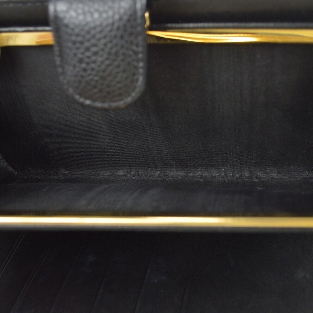 AUTHENTICITY GUARANTEED Chanel Long Bifold Wallet Purse Black Caviar Skin - Picture 8 of 9